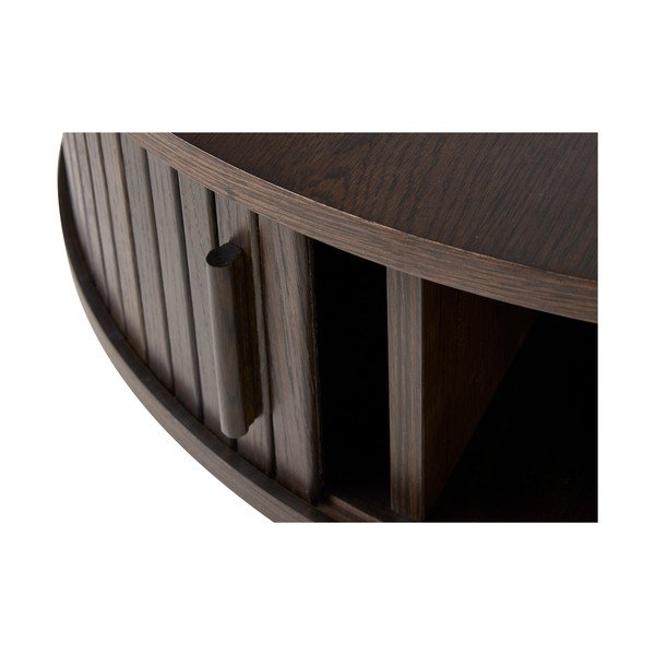 Ümmargune kohvilaud tammepuust tumeda naturaalse värviga, läbimõõduga 85 cm Meta - Unique Furniture-image-4