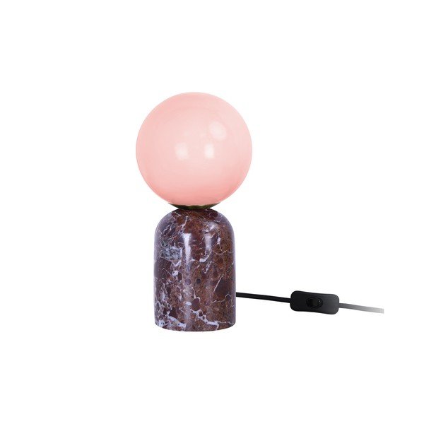 Burgundiapunane marmorist laualamp (kõrgus 20 cm) Lazio Sphere - Leitmotiv-image-2