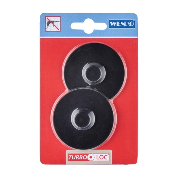 Komplekt 2 musta Turbo-Loc isekinnituvat seinakinnitust Classic Plus - Wenko