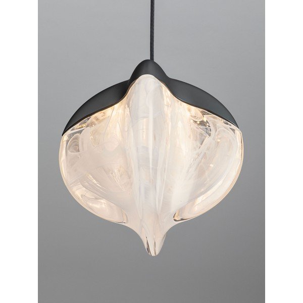 Mattmust alumiiniumist hämardatav LED-rippvalgusti klaasist varjuga, ø 12 cm Alicia - Nova Luce-image-3