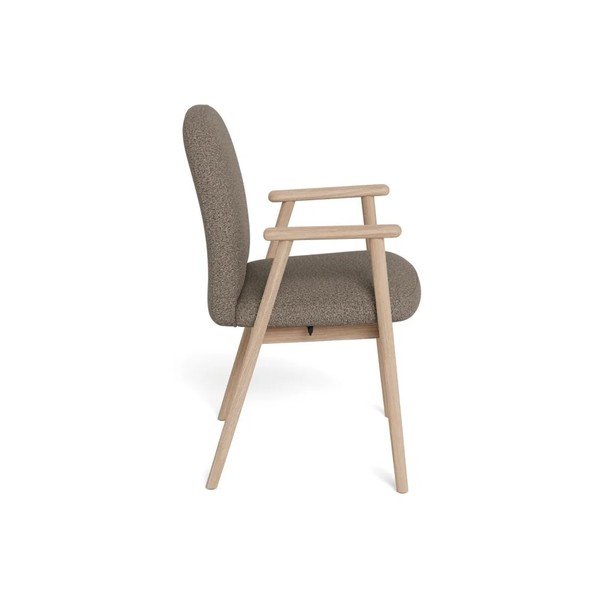 Hallikaspruunid polsterdatud söögitoolid käetugedega 2 tk komplektis Calvin - Actona-image-4