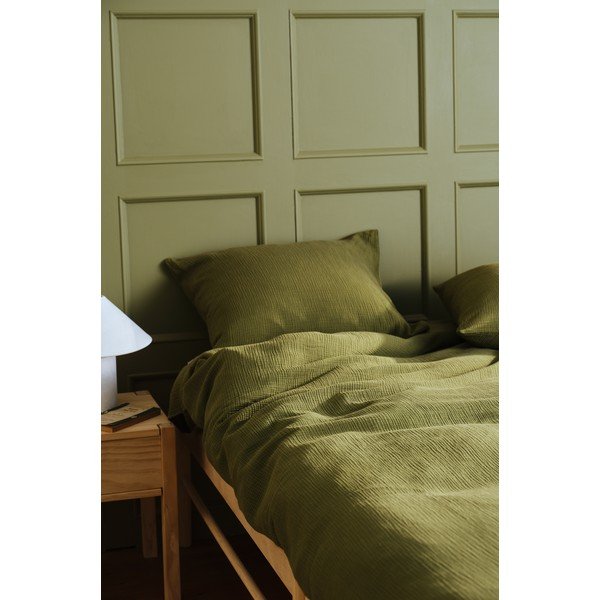 Khaki värvi musliinist üheinimesevoodilina 140x200 cm Amilia - Jotex-image-1