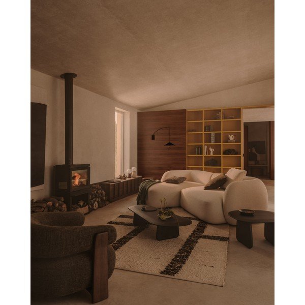 Kreem kahepoolne villane vaip 160x230 cm Hadin - Kave Home-image-1