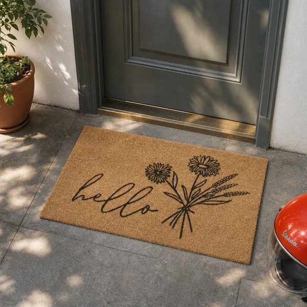 Kookosmatt 75x45 cm Hello & Flowers - Hanse Home-image-4