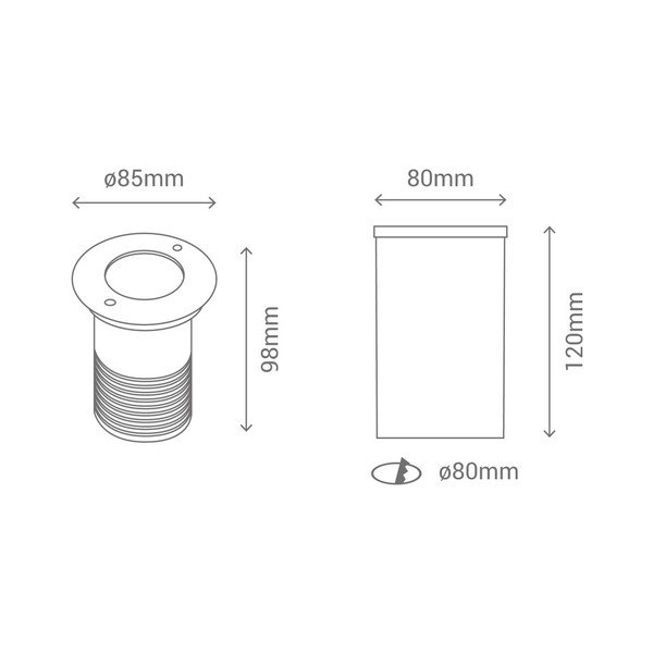 Venkovní bodové svítidlo SULION Cobground Out, ø 8,5 cm-image-1