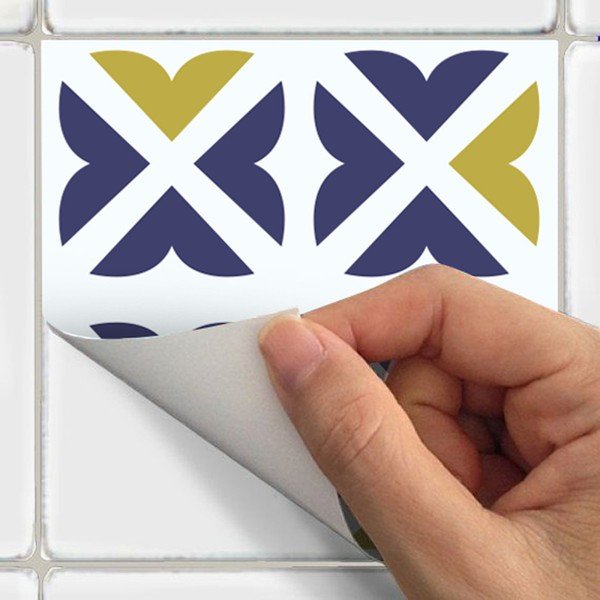 Sada 30 nástěnných samolepek Ambiance Wall Stickers Cement Tiles Azulejos Vinito, 15 x 15 cm-image-1