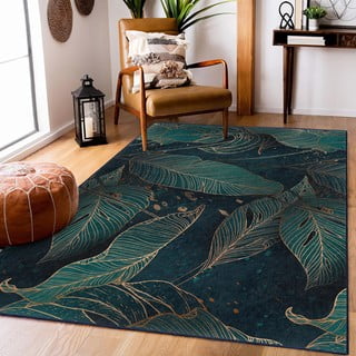 Petrooleumivärvi pestav koridorivaip 80x200 cm Midnight Jungle - Mila Home