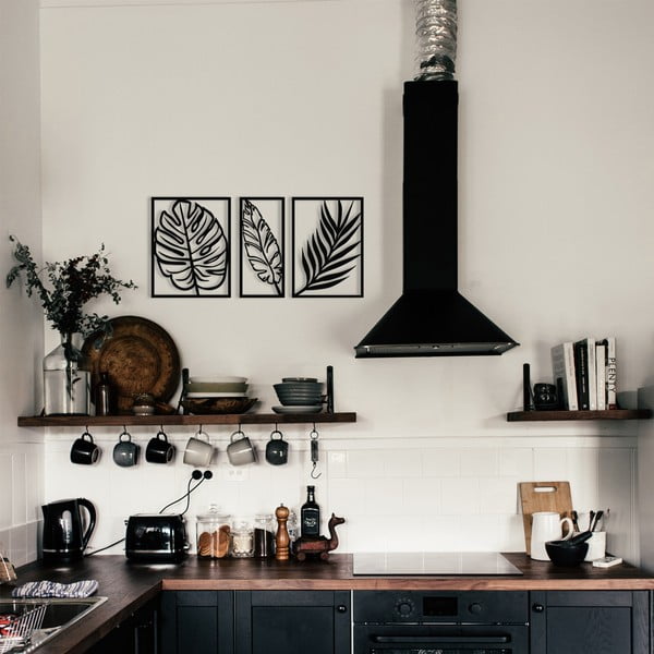 Metallist seinakaunistus 80x38 cm Leaf - Wallity-image-2