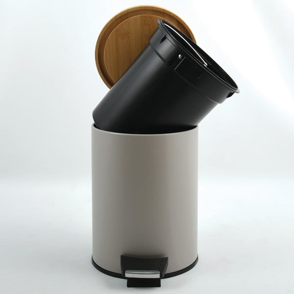 Hallikaspruun terasest prügikast 5 l Adonis - Spirella-image-2