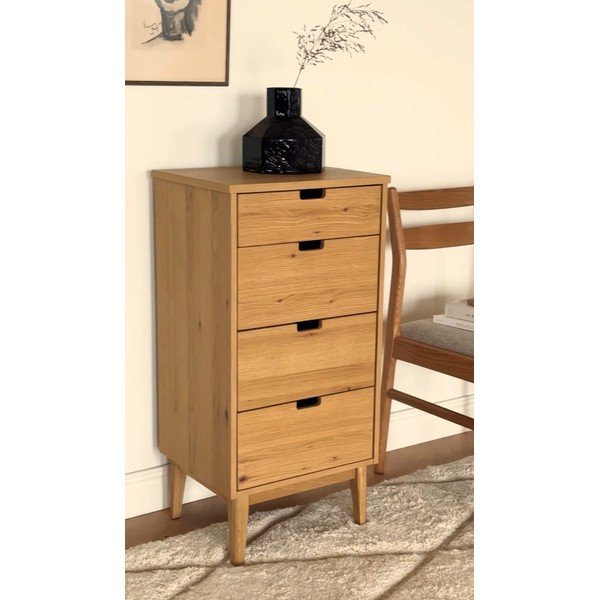 Naturaalsest tammepuidust kummut 45x92x38 cm Garrison - Rowico-image-1