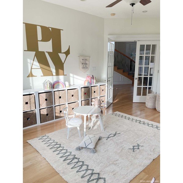 Sinine-kreem pestav käsitsi kootud puuvillane vaip 170x240 cm Atlas Natural - Lorena Canals-image-3