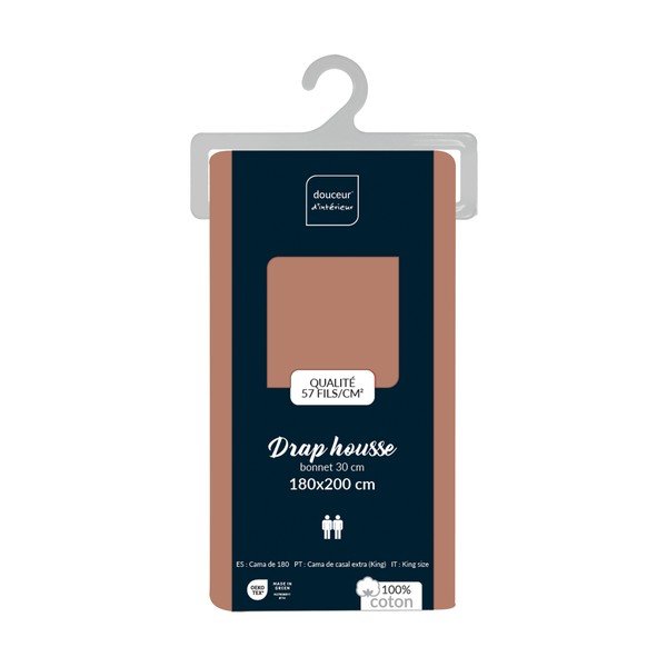 Lõhekarva puuvillane lina 180x200 cm Lina - douceur d'intérieur-image-2