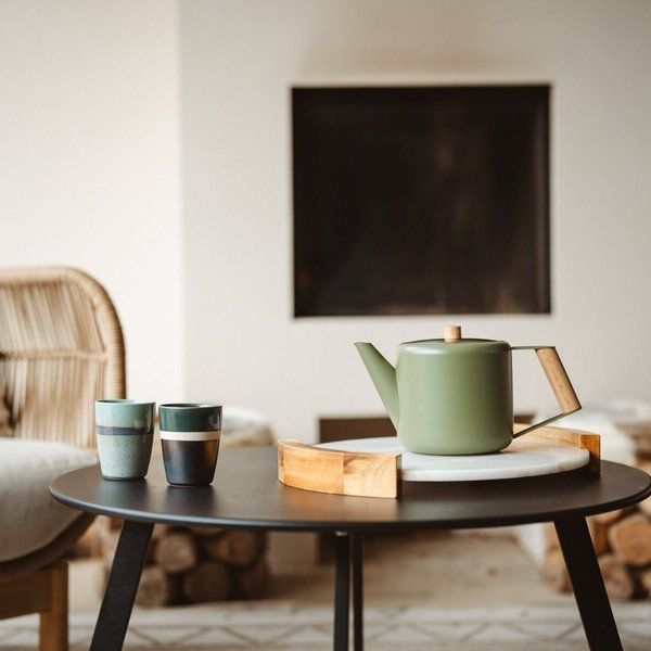 Roheline roostevabast terasest teekann 1,1 l Duet Boston - Bredemeijer-image-1