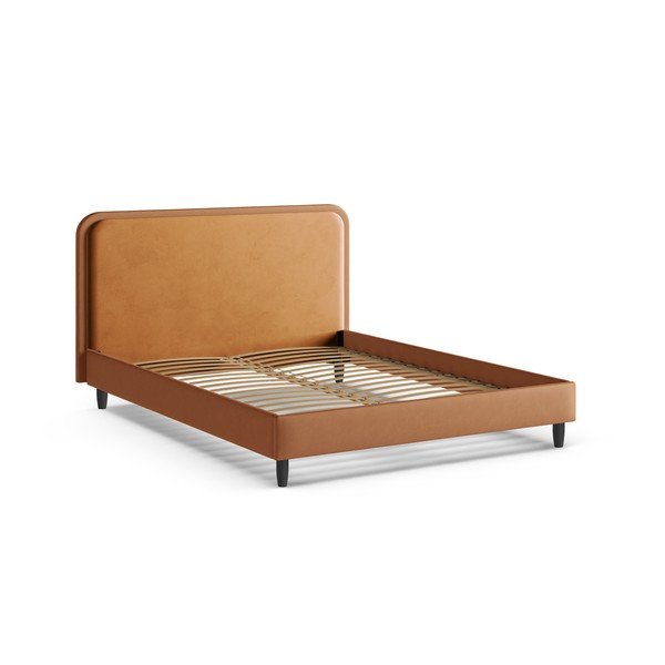 Oranž polsterdatud kaheinimesevoodi koos voodipõhjaga 140x200 cm Aveline - Micadoni-image-2