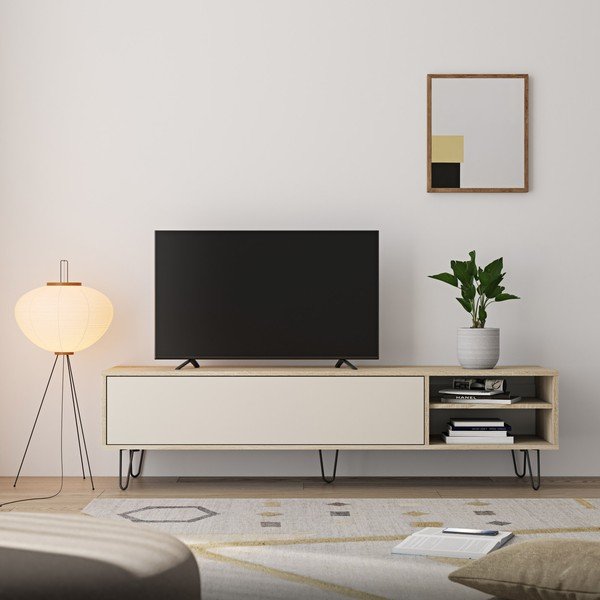 Kreemjas telerilaud tammepuust 165x44 cm Aero - TemaHome-image-1