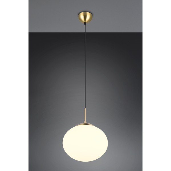 Valge-kuldne rippvalgusti klaasist varjuga ø 30 cm Fomento - Trio-image-1