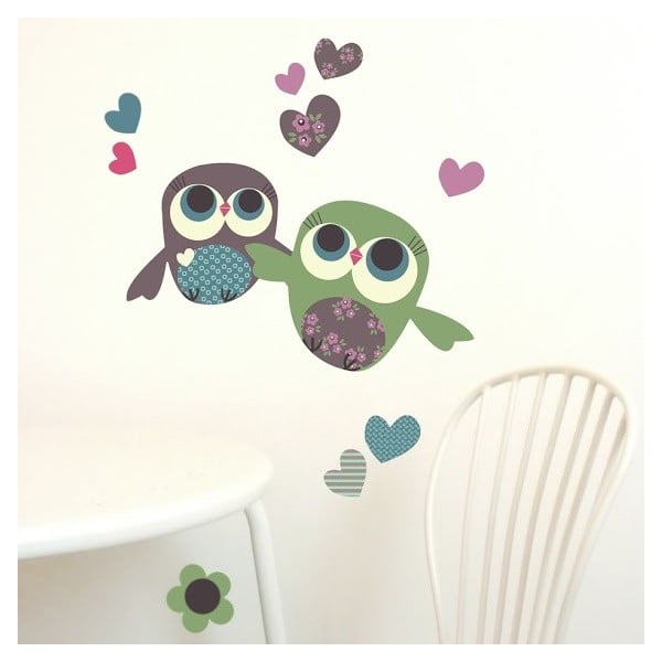 Znovu snímatelná samolepka Owls Mini, 30x21 cm