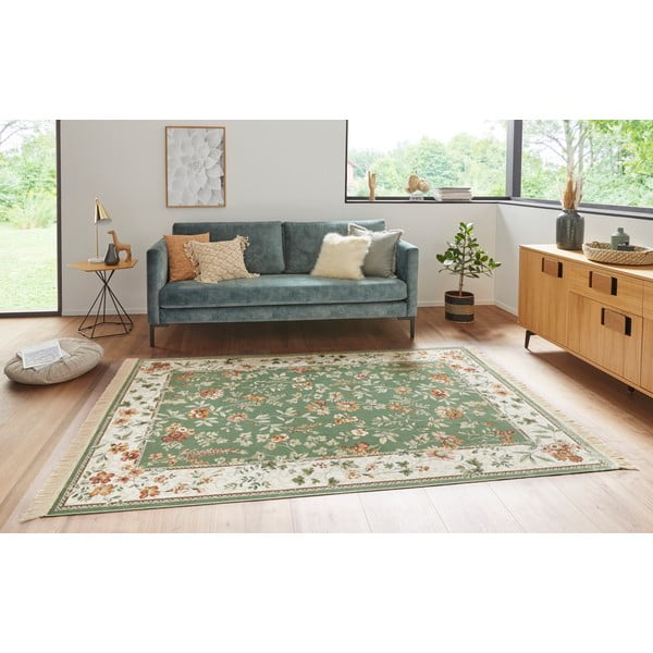 Roheline-kreem viskoosist vaip 195x300 cm Oriental - Nouristan-image-1