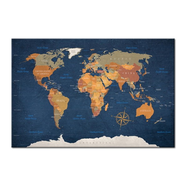 Bimago maailmakaart seinale , 90 x 60 cm Ink Oceans - Artgeist