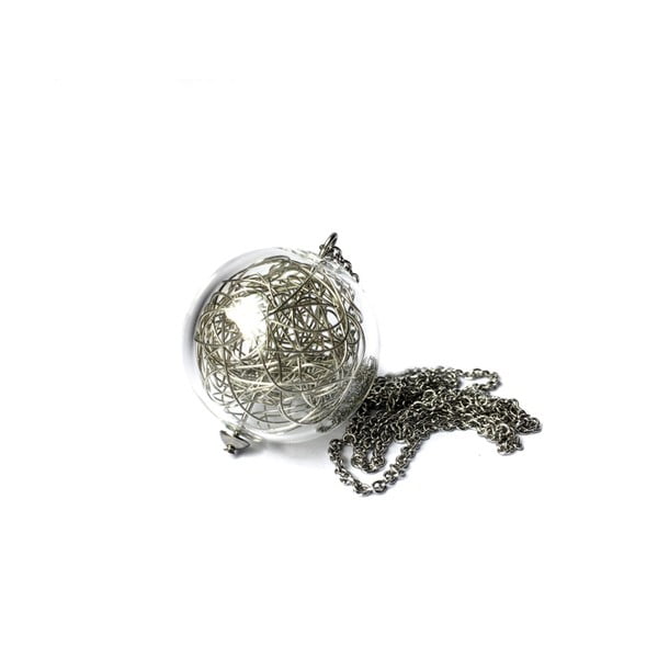Skleněný náhrdelník ve stříbrné barvě Ko-ra-le Wired Long