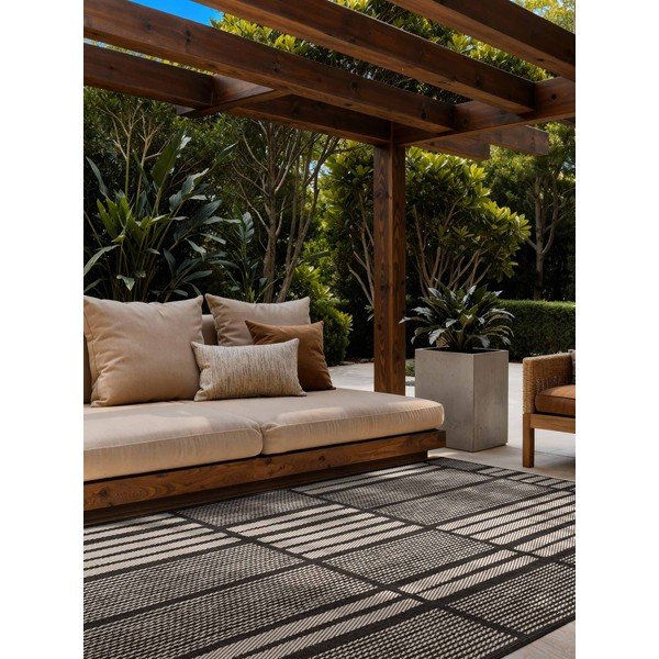 Must/kreemikas sise- ja õuevaip 160x230 cm Haringey Allington - Ted Baker-image-1