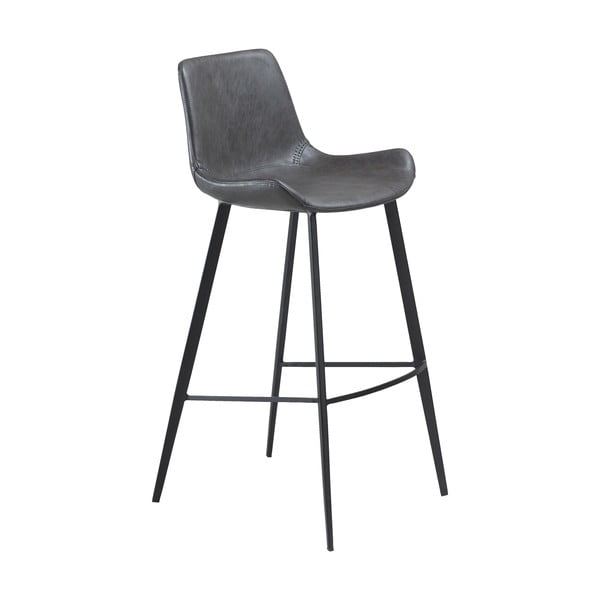 Šedá barová židle z imitace kůže DAN–FORM Denmark Hype, výška 103 cm