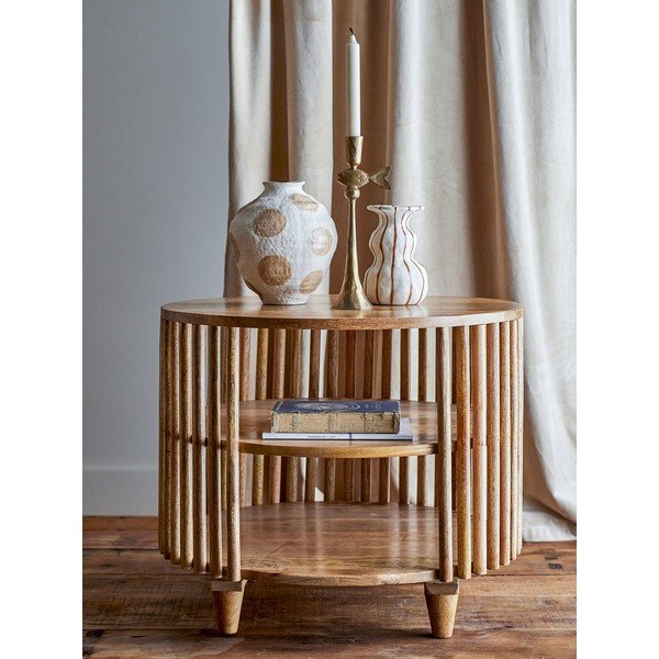 Ümmargune mangopuidust kohvilaud naturaalses värvitoonis, läbimõõduga 60 cm Sali - Bloomingville-image-1