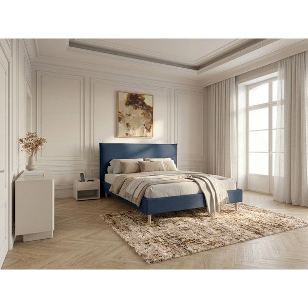 Sinine topitud kaheinimese voodi koos võrega 160x200 cm Sary - Bobochic Paris-image-3