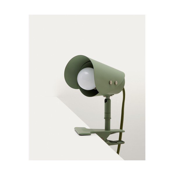 Roheline metallist klambriga laualamp (kõrgus 16 cm) Jula - Kave Home-image-4