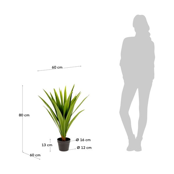 Kunsttaim (kõrgus 80 cm) Yucca - Kave Home-image-2