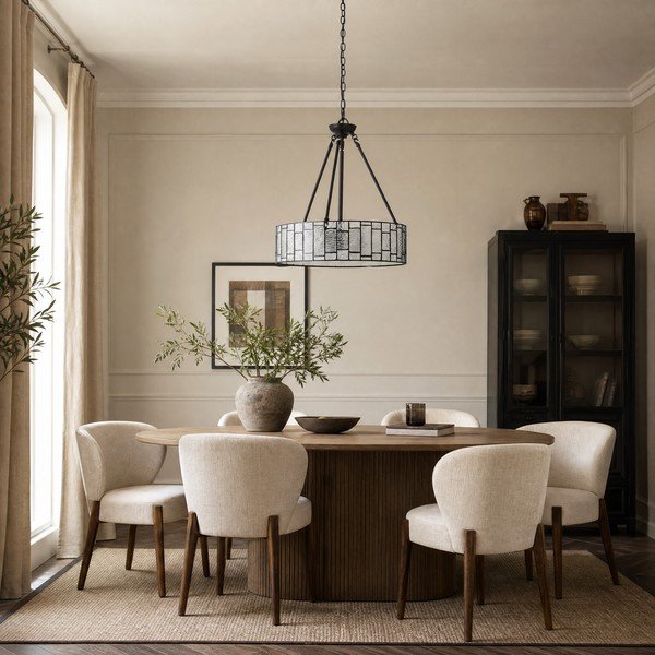Metallist ripplamp klaasist varjuga, ø 46 cm Waldorf - Premier Housewares-image-2