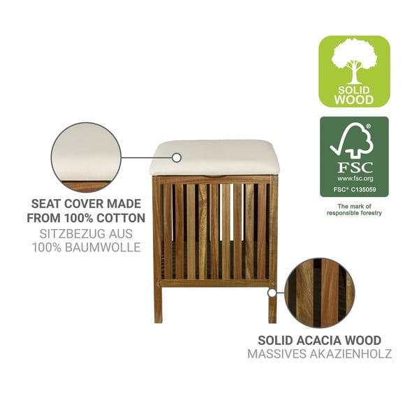 Puidust pesukorv 38 l Fondi - Wenko-image-2