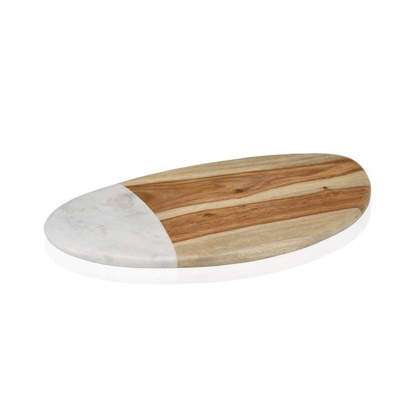 Mramorovo-dřevěné servírovací prkénko Woodie, 38 cm
