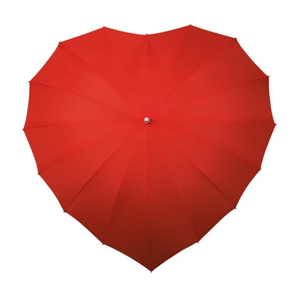 Červený golfový deštník ve tvaru srdce Ambiance Heart, ⌀ 107 cm