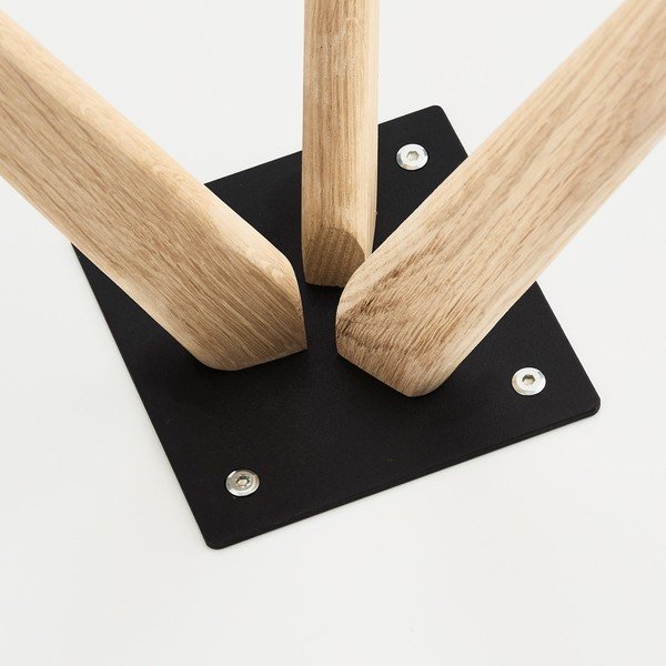 Valge kohvilaud tammepuust jalgadega , Ø 40 cm Life - Furnhouse-image-1
