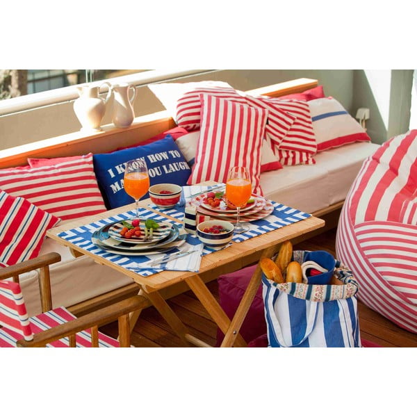 Polštář Lona 60x40 cm, červeno-modré proužky-image-4