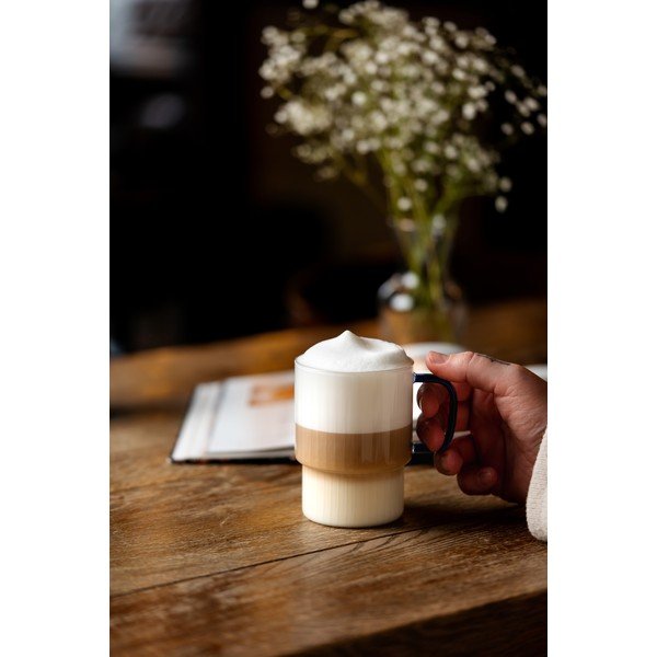 Sinised klaasist kruusid cappuccino jaoks 2 tk komplektis 350 ml Livio - Vialli Design-image-3