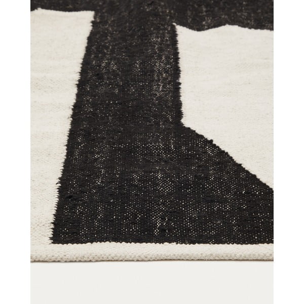 Must-kreem kahepoolne käsitsi kootud džuudist vaip 160x230 cm Sotty - Kave Home-image-4
