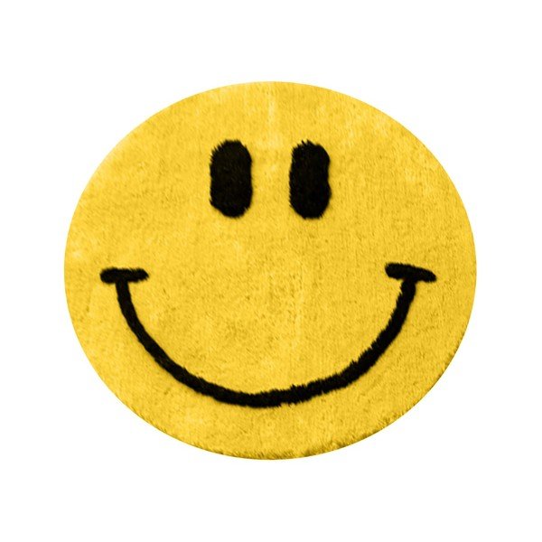 Kollane vannitoamatt ø 90 cm Yellow Smile - Foutastic