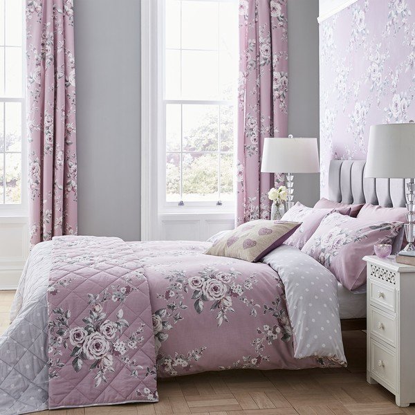 Helelilla voodipesu Rose, 200 x 200 cm Canterbury - Catherine Lansfield-image-1