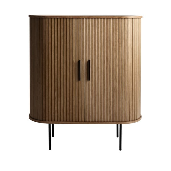 Pruun tammespoonist lükandustega veinikapp 100x118x40 cm Nola - Unique Furniture