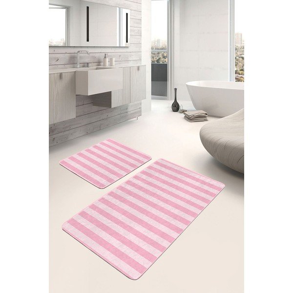 Roosa vannitoamattide komplekt 2 tk 100x60 cm - Minimalist Home World-image-3
