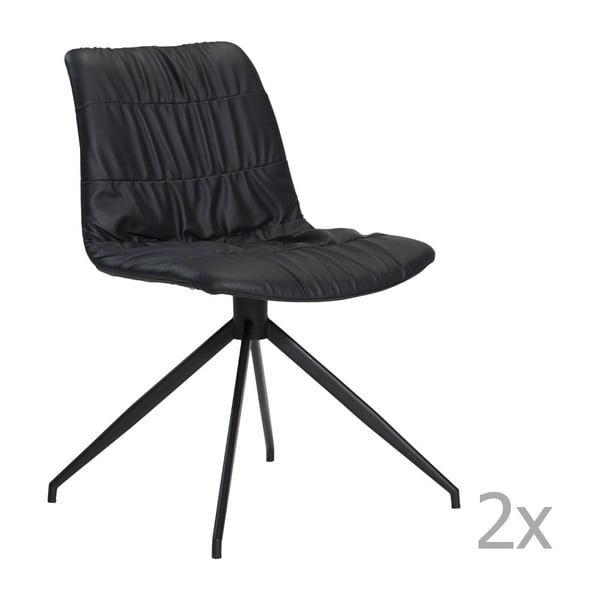 Sada 2 černých  jídelních židlí DAN– FORM Dazz