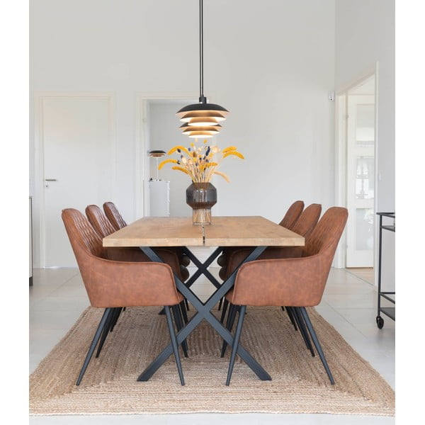 2 pruuni söögitooli komplekt Harbo - House Nordic-image-1