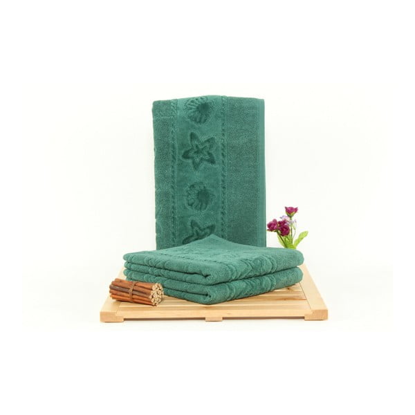 Sada 3 zelených ručníků Akdeniz, 50 x 90 cm