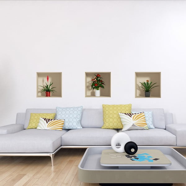 3 kleebise komplekt 3D efektiga lill - Ambiance-image-1