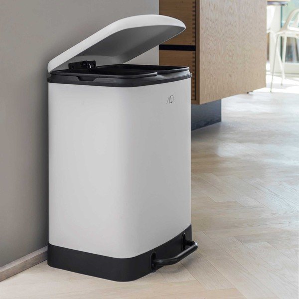 Valge pedaaliga metallist prügikast sorteeritud jäätmete jaoks 24 l Wonda - Mette Ditmer Denmark-image-2