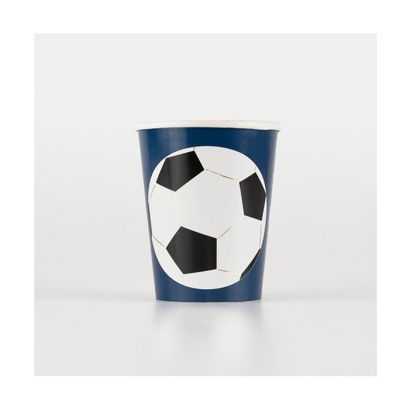 Ühekordsed pabertopsid 8tk komplektis Soccer - Meri Meri-image-1