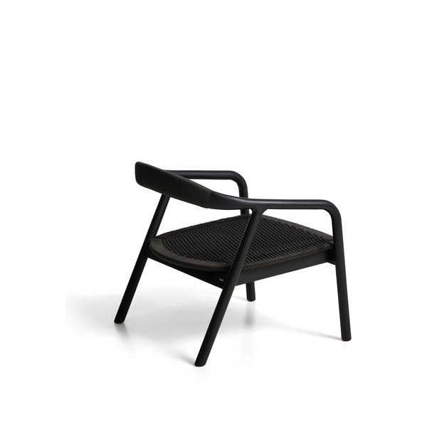 Must puidust/polsterdamata tugitool Derile - Kave Home-image-2