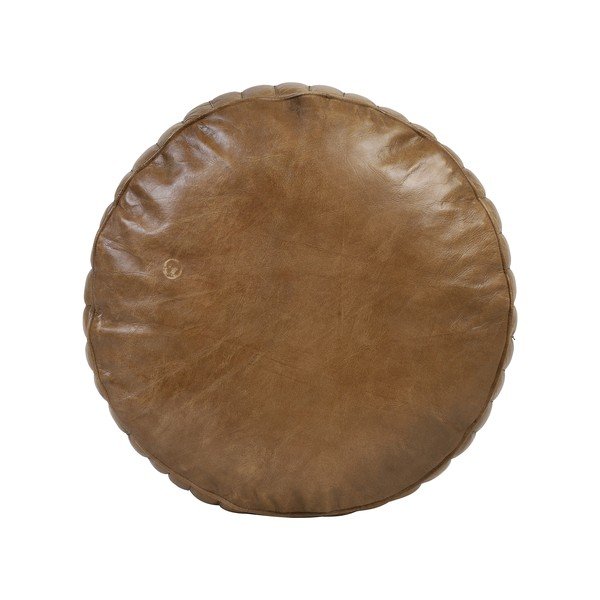Pruun nahast puff ø 42 cm Luko - Light & Living-image-1